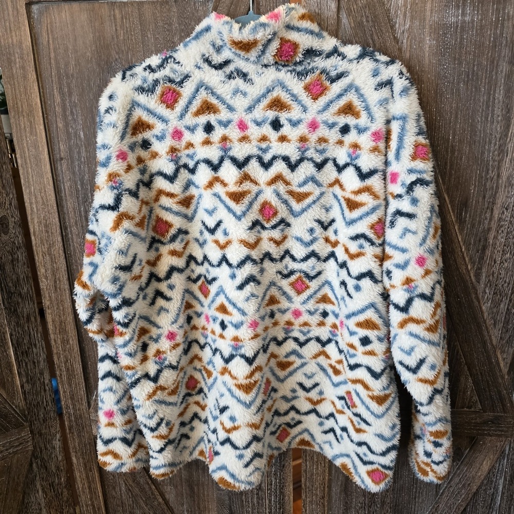 Eddie Bauer Sweatshirt Women's Size XXL Pullover Fleece 1/4 Zip Aztec Tribal - Picture 6 of 7
